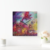 HORLOGE CARRÉE GARDEN OF THE LOST SHADOWS / FLYING RED DRAGON (Maison)