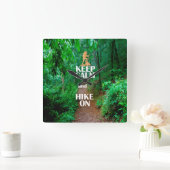 Horloge Carrée Gardez le calme et la marche (Maison)