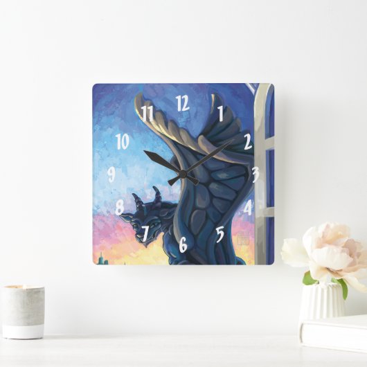 Horloge Carrée Gargoyle Guardian (Maison)