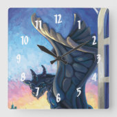Horloge Carrée Gargoyle Guardian (Recto)
