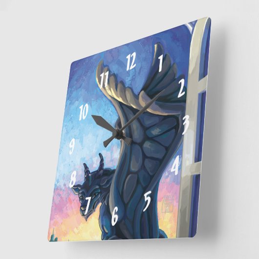 Horloge Carrée Gargoyle Guardian (Angle)