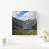 Horloge Carrée Geiranger Fjord landscape (Maison)
