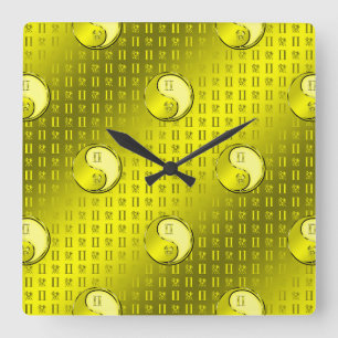 Horloge Carrée Gémeaux