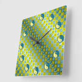 Horloge Carrée Gémeaux & Serpent d'eau (Angle)