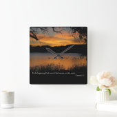 Horloge Carrée Gen 1:1 Au commencement Dieu créé (Maison)