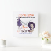 Horloge Carrée Général Pancho Villa 🎖️ Héros mexicain (Maison)