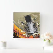 Horloge Carrée Generic Music Themed w/microphone (Maison)
