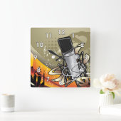 Horloge Carrée Generic Music Themed w/microphone (Maison)