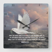 Horloge Carrée Genèse 8:11 (Recto)