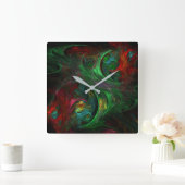 Horloge Carrée Genesis Green Carré d'art Abstrait (Maison)