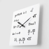 Horloge Carrée Génie drôle de maths d'interro-surprise (Angle)