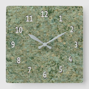 Horloge Carrée Géologie Nature Photo Green Rock Texture