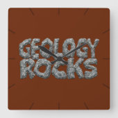 Horloge Carrée Géologie Rocks - Earth Science Pun (Recto)