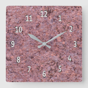 Horloge Carrée Geology Nature Photo Pink Rock Texture