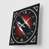 Horloge Carrée Géometric Trinidad and Tobago Dot Pattern Flag (Angle)