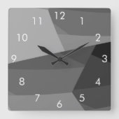 Horloge Carrée Géométrie de Black and Gray (Recto)