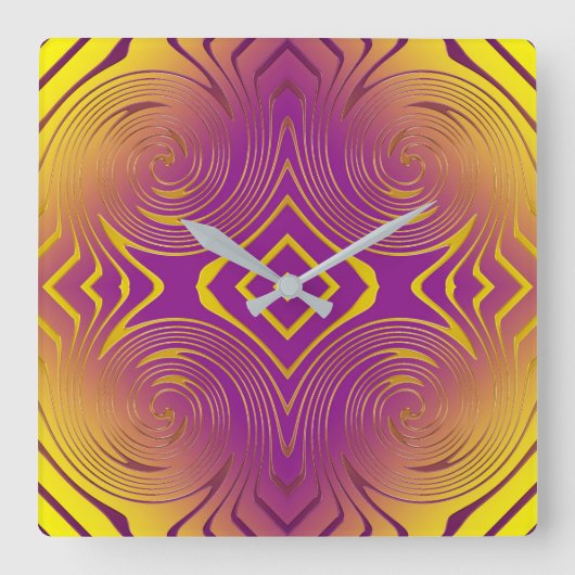 Horloge Carrée géométrie de la lumière (Recto)