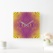 Horloge Carrée géométrie de la lumière (Maison)