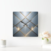 Horloge Carrée Géométrie dorée Marbre Luxe Motif (Maison)