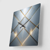 Horloge Carrée Géométrie dorée Marbre Luxe Motif (Angle)