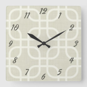 Horloge Carrée Géométrique beige rétro