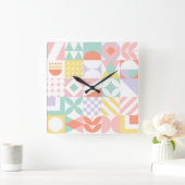 Horloge Carrée géométrique n° 32 (Maison)