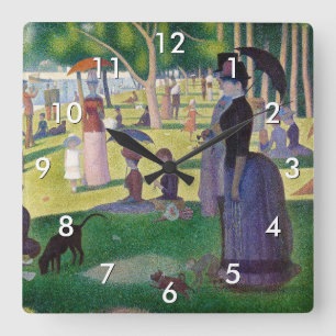 Horloge Carrée Georges Seurat - Un dimanche à La Grande Jatte