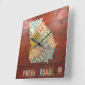 Horloge Carrée Georgia License Plate Map Clock (Angle)
