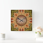 Horloge Carrée GéoTerre Arabe Calligraphie Bénédictions Mur Horlo (Maison)