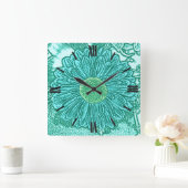 Horloge Carrée Gerbera Daisy (Maison)
