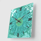 Horloge Carrée Gerbera Daisy (Angle)