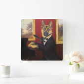 Horloge Carrée German Shepherd | Piano Waltz (Maison)