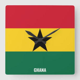 Horloge Carrée Ghana Dazzling Patriotic