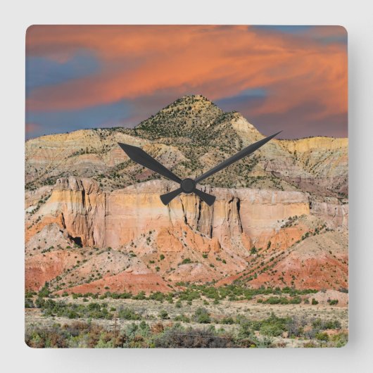 Horloge Carrée Ghost Ranch Mountain Pastels (Recto)