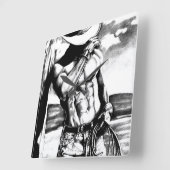 Horloge Carrée Gift For Men Modern Masculine Cowboy cool (Angle)