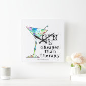 Horloge Carrée GIN est moins cher que la thérapie (Maison)