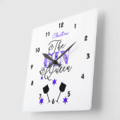 Horloge Carrée Gin Queen White (Angle)