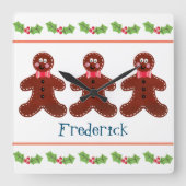 Horloge Carrée Gingerbread Man (Recto)