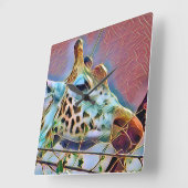 HORLOGE CARRÉE GIRAFFE (Angle)