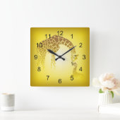 Horloge Carrée Giraffe de Mother et Cute | yellow (Maison)