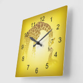 Horloge Carrée Giraffe de Mother et Cute | yellow (Angle)