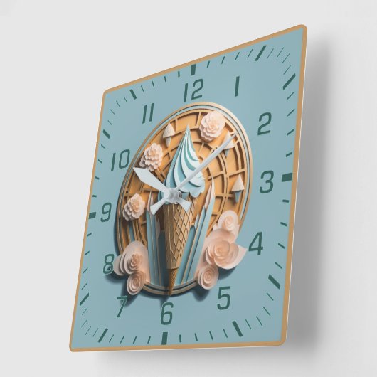 Horloge Carrée Glace (Angle)