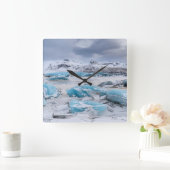 Horloge Carrée Glacier Ice paysage, Islande (Maison)