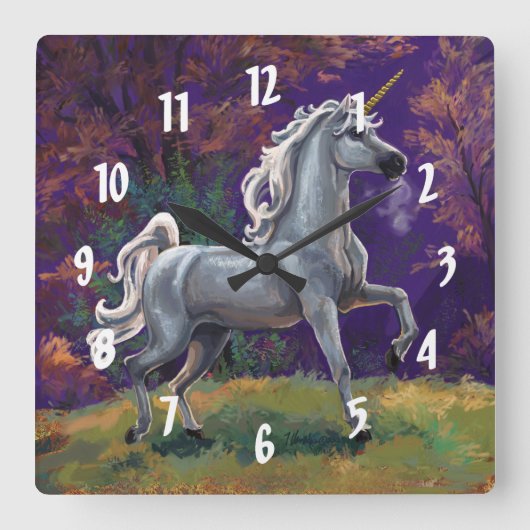 Horloge Carrée Glade Unicorn (Recto)