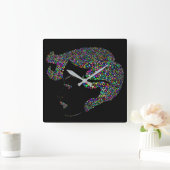 Horloge Carrée Glam girl with hearts (Maison)