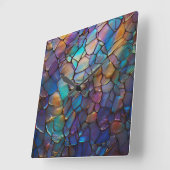 Horloge Carrée Glam Iridescente Opal Gemstone Tissu (Angle)