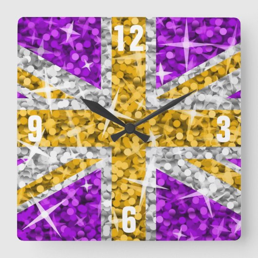 Horloge Carrée Glitz UK Gold 'Numbers' clock square (Recto)
