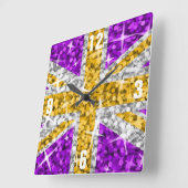 Horloge Carrée Glitz UK Gold 'Numbers' clock square (Angle)