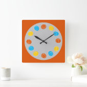 Horloge Carrée Globe burnt orange square (Maison)