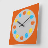 Horloge Carrée Globe burnt orange square (Angle)